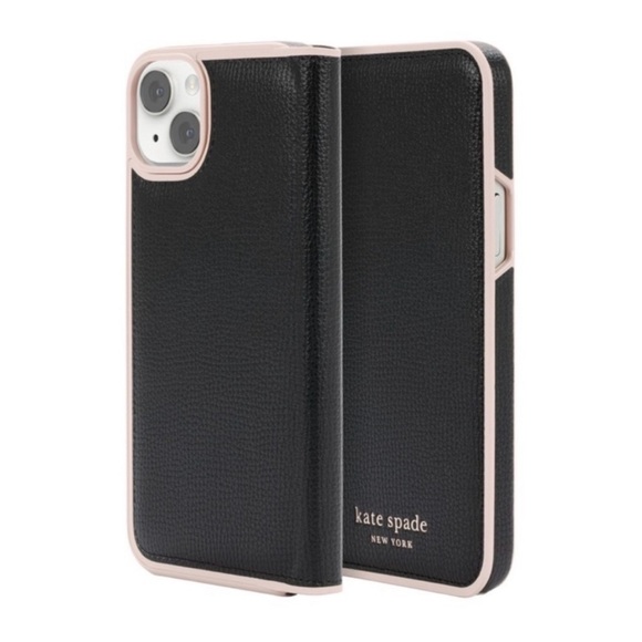 Kate Spade Wrap Folio Wallet Case IPhone 14 Plus Black New! - Picture 11 of 14